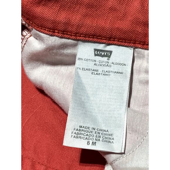 Levi's Jeans Womens 6M‎ Mid Rise Skinny Coral EUC - Picture 5 of 13